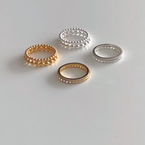 925Silver Layered 3mm Cubic Ring