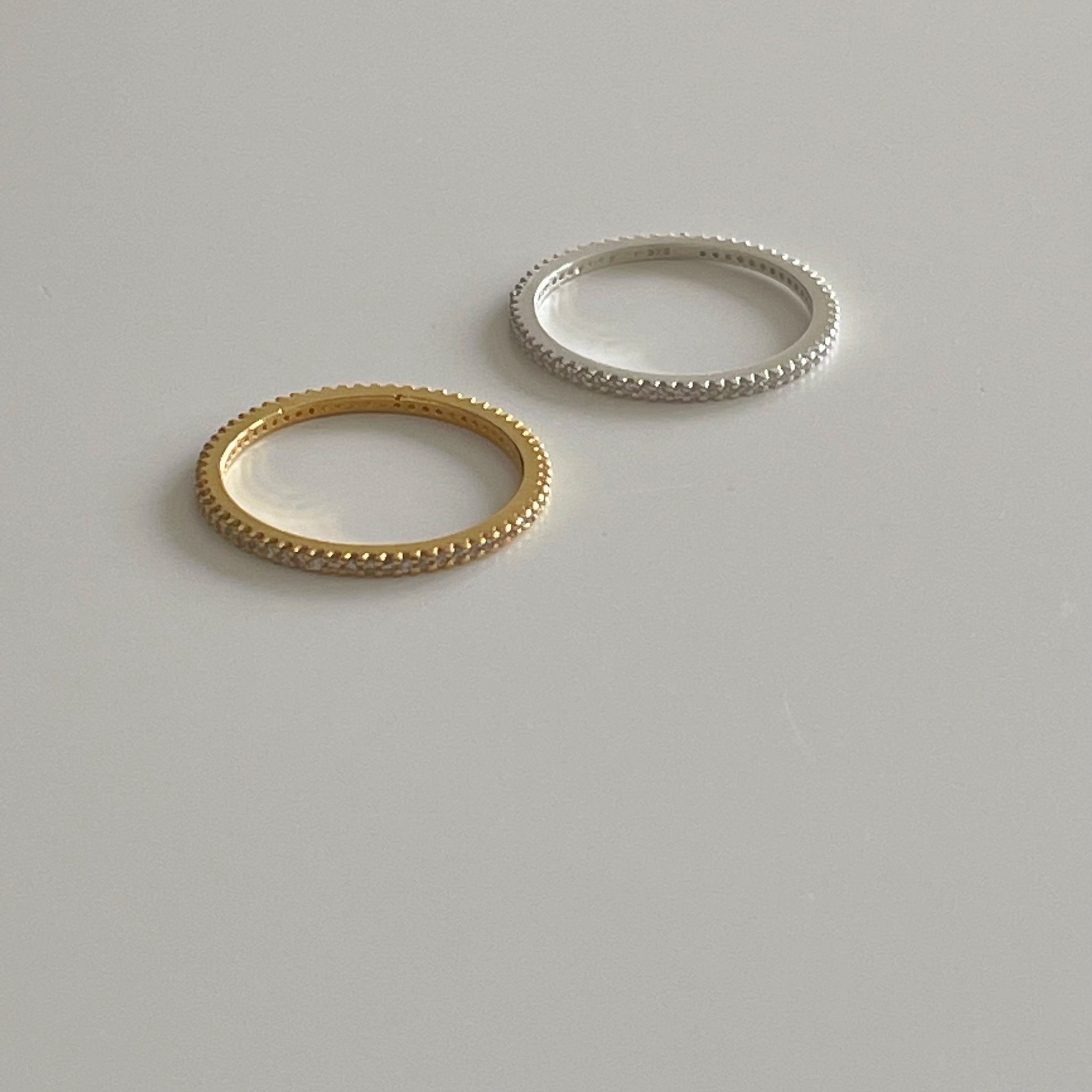 925Silver Layered 1mm Cubic Ring