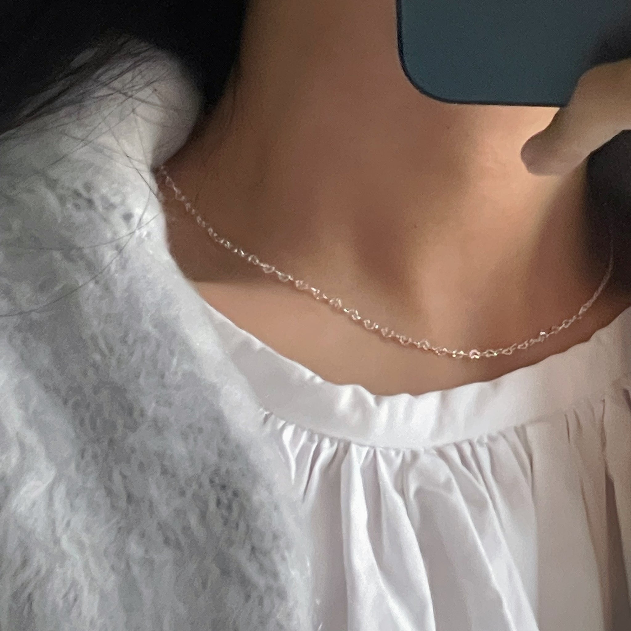 925Silver Heart Chain Necklace
