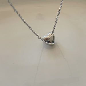 18K Gold Plated Heart Necklace (Knit Chain)