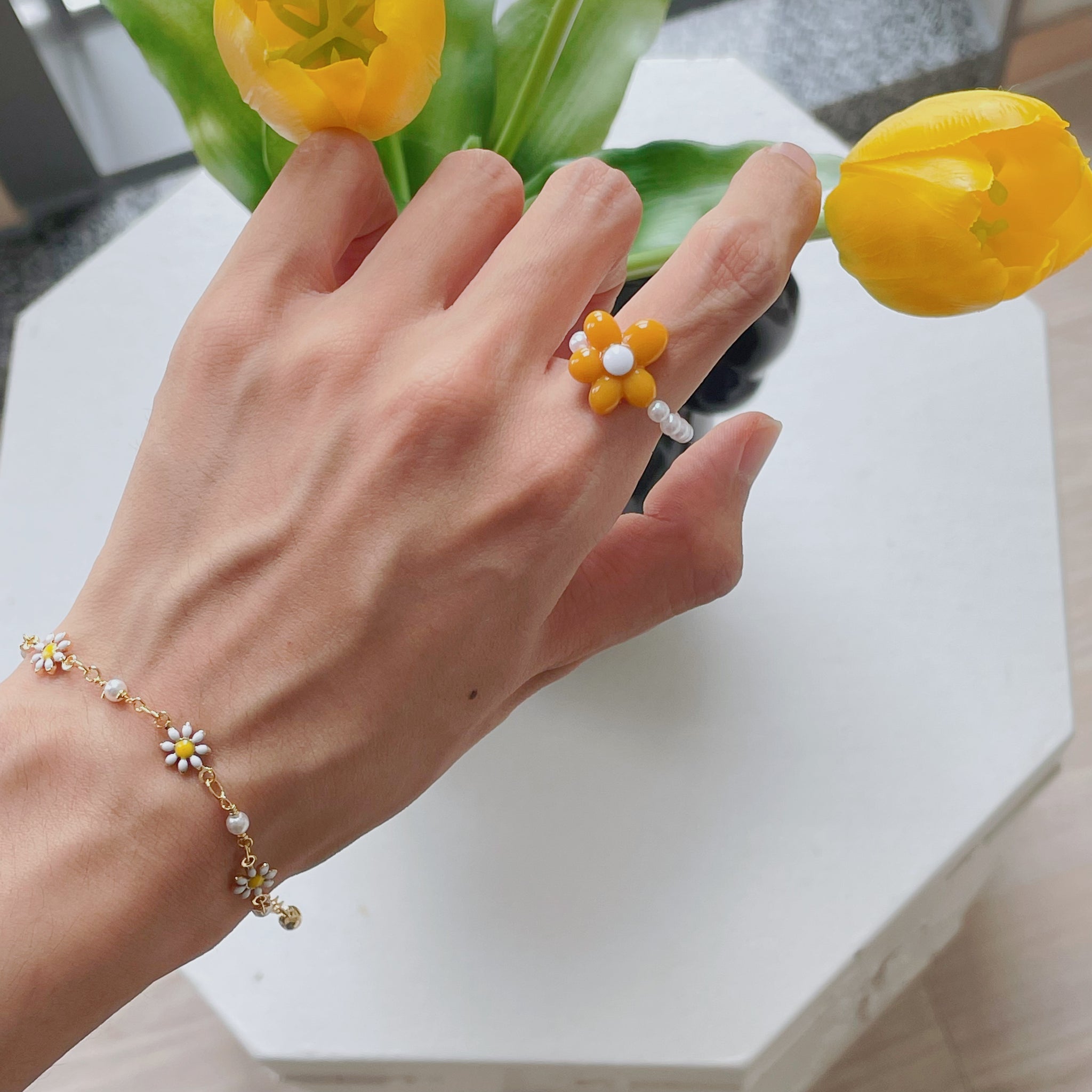 Flower Beads Ring