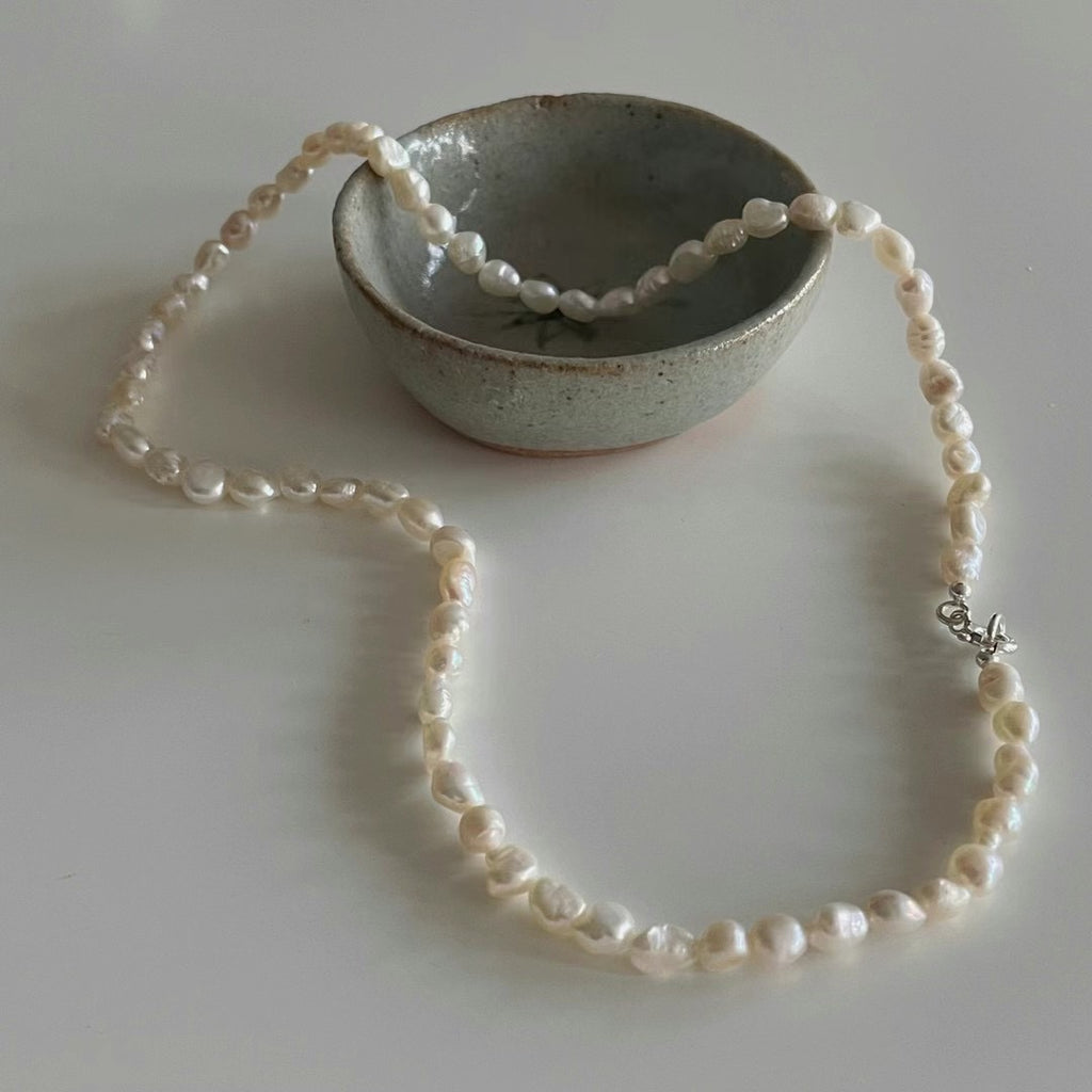 925Silver Natural Pearl  Necklace