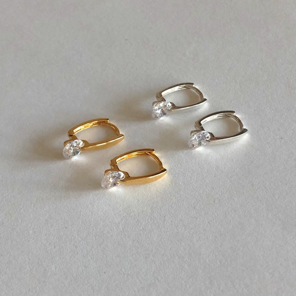 925Silver Cubic Square Earrings