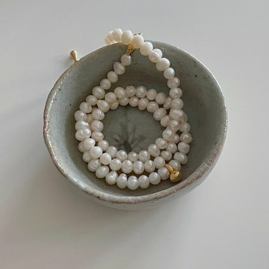 Natural Pearl Necklace with 24K Gold Plated Pendant