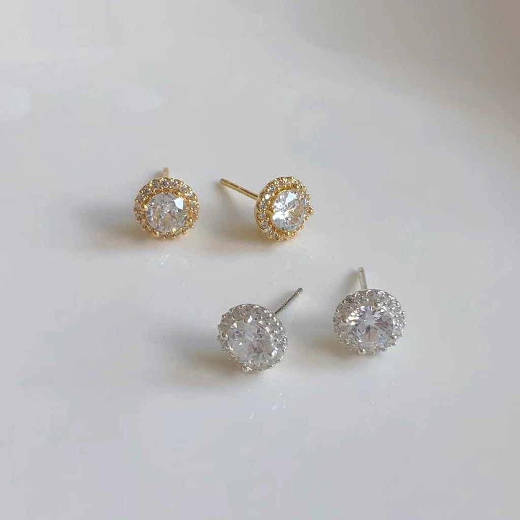 925Silver Cubic Round Earrings