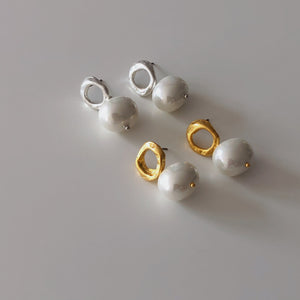 18K Gold Plated Real Pearl Earrings