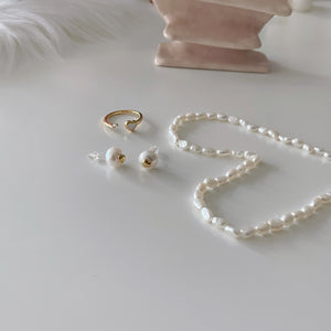 Heart Pearl Earrings (S925)