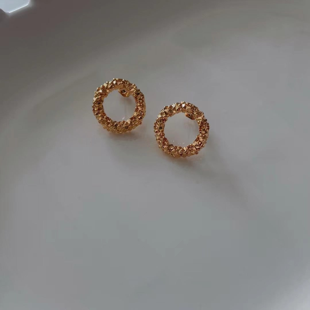 24K Gold Plated Round Earrings